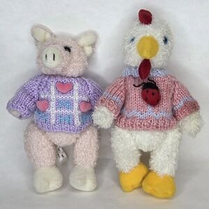 Vintage Hugfun Plush Pig and Chicken Set